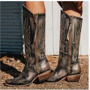 Freebird Distressed Brown Heeled Boots